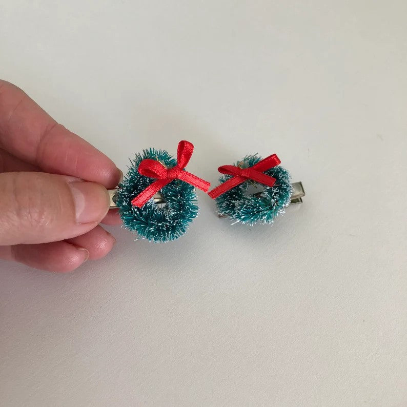 Wholesale Mini Christmas Tree Garland Metal Hair Clips